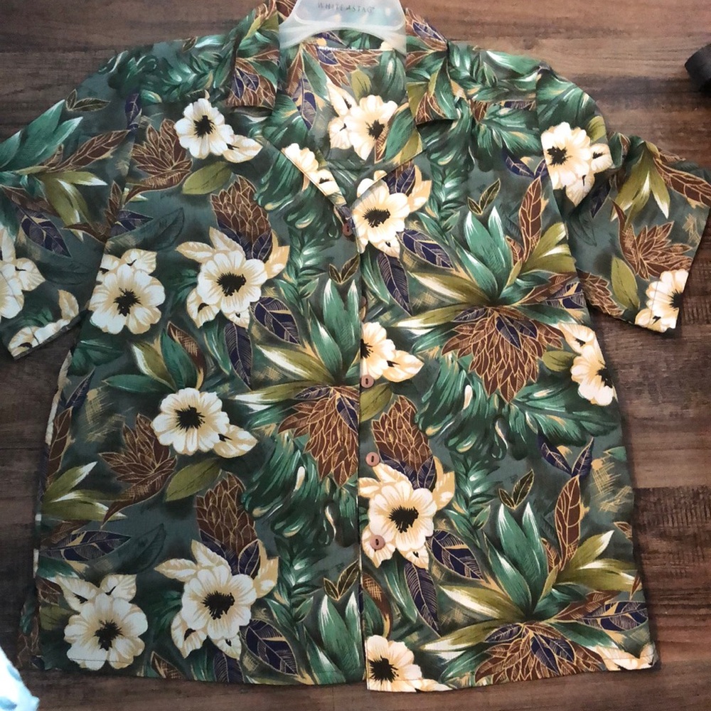 Green and brown blouse size large